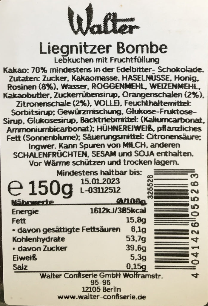 Liegnitzer Bombe (Bitterschokolade)